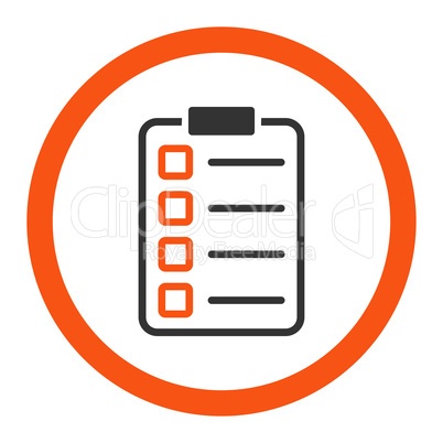 Examination flat orange and gray colors rounded glyph icon