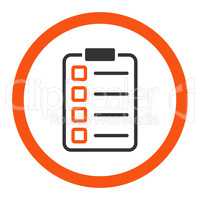 Examination flat orange and gray colors rounded glyph icon