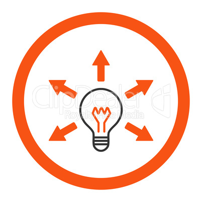 Idea flat orange and gray colors rounded glyph icon