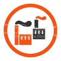 Industry flat orange and gray colors rounded glyph icon
