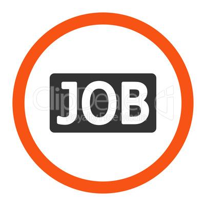 Job flat orange and gray colors rounded glyph icon