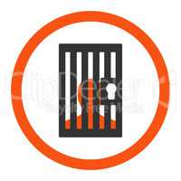 Prison flat orange and gray colors rounded glyph icon
