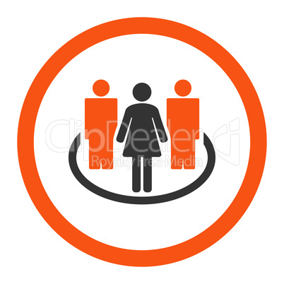 Society flat orange and gray colors rounded glyph icon