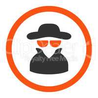 Spy flat orange and gray colors rounded glyph icon