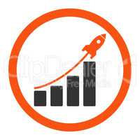Startup sales flat orange and gray colors rounded glyph icon