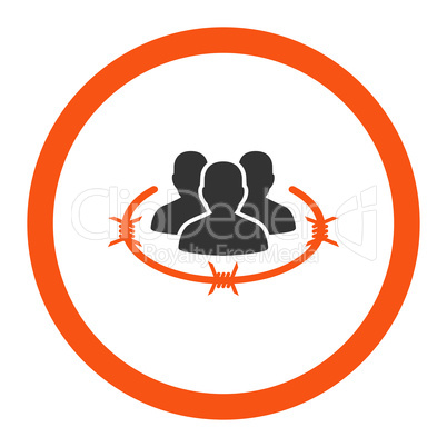 Strict management flat orange and gray colors rounded glyph icon