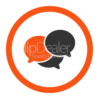Webinar flat orange and gray colors rounded glyph icon