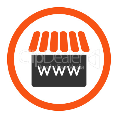 Webstore flat orange and gray colors rounded glyph icon