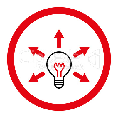 Idea flat intensive red and black colors rounded glyph icon