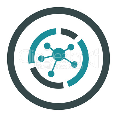 Connections diagram flat soft blue colors rounded glyph icon