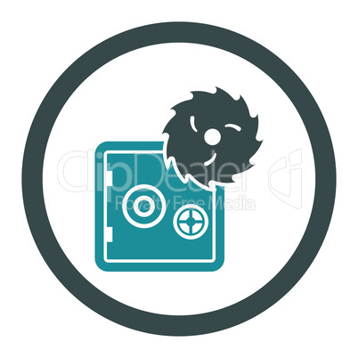 Hacking theft flat soft blue colors rounded glyph icon