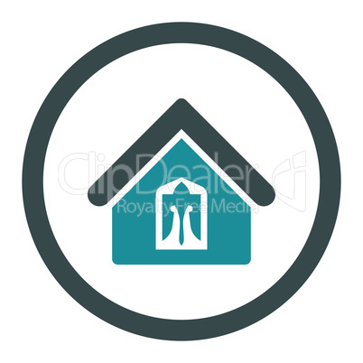 Home flat soft blue colors rounded glyph icon