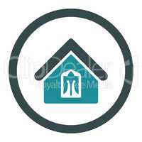 Home flat soft blue colors rounded glyph icon