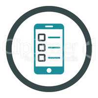 Mobile test flat soft blue colors rounded glyph icon
