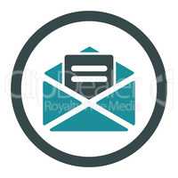 Open mail flat soft blue colors rounded glyph icon