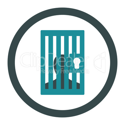 Prison flat soft blue colors rounded glyph icon