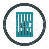 Prison flat soft blue colors rounded glyph icon