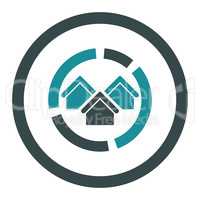 Realty diagram flat soft blue colors rounded glyph icon