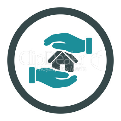 Realty insurance flat soft blue colors rounded glyph icon