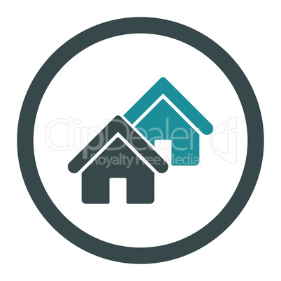 Realty flat soft blue colors rounded glyph icon