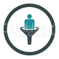 Sales funnel flat soft blue colors rounded glyph icon