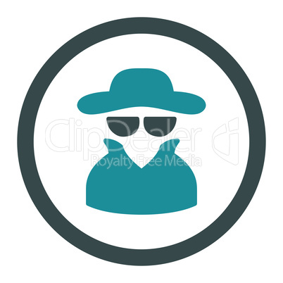Spy flat soft blue colors rounded glyph icon