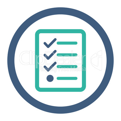 Checklist flat cobalt and cyan colors rounded glyph icon