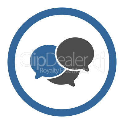 Webinar flat cobalt and gray colors rounded glyph icon
