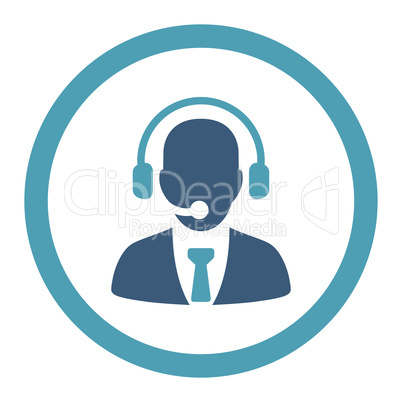 Call center flat cyan and blue colors rounded glyph icon
