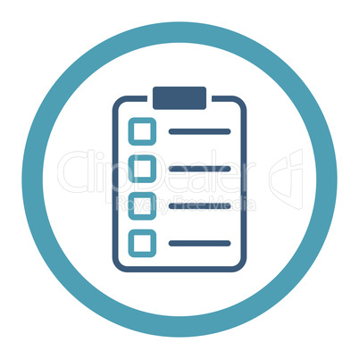 Examination flat cyan and blue colors rounded glyph icon