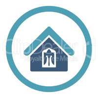Home flat cyan and blue colors rounded glyph icon