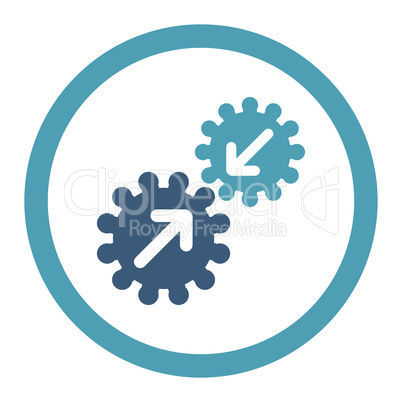 Integration flat cyan and blue colors rounded glyph icon