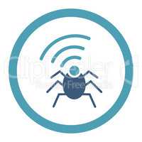 Radio spy bug flat cyan and blue colors rounded glyph icon