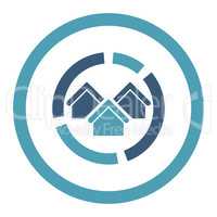 Realty diagram flat cyan and blue colors rounded glyph icon