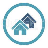 Realty flat cyan and blue colors rounded glyph icon