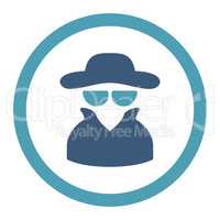 Spy flat cyan and blue colors rounded glyph icon
