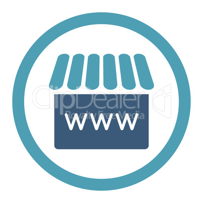 Webstore flat cyan and blue colors rounded glyph icon