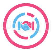 Acquisition diagram flat pink and blue colors rounded glyph icon