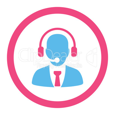 Call center flat pink and blue colors rounded glyph icon