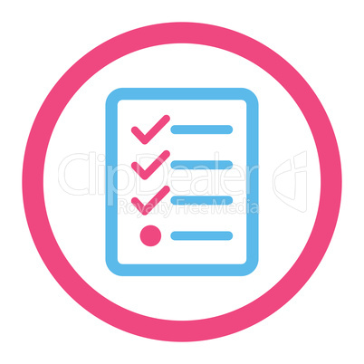 Checklist flat pink and blue colors rounded glyph icon