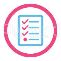 Checklist flat pink and blue colors rounded glyph icon