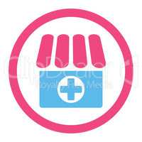 Drugstore flat pink and blue colors rounded glyph icon