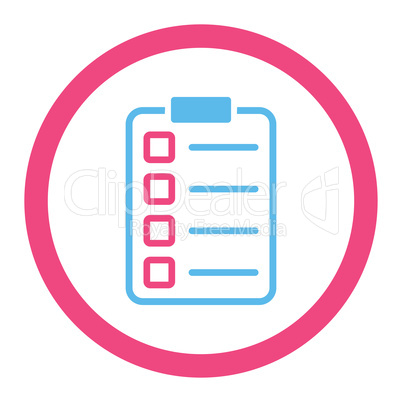 Examination flat pink and blue colors rounded glyph icon