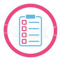 Examination flat pink and blue colors rounded glyph icon