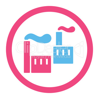 Industry flat pink and blue colors rounded glyph icon