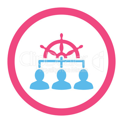 Management flat pink and blue colors rounded glyph icon
