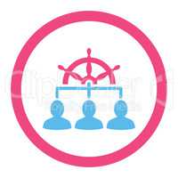 Management flat pink and blue colors rounded glyph icon