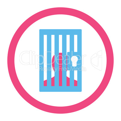 Prison flat pink and blue colors rounded glyph icon