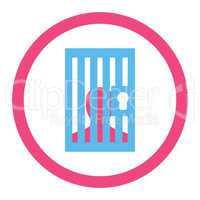 Prison flat pink and blue colors rounded glyph icon