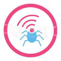 Radio spy bug flat pink and blue colors rounded glyph icon